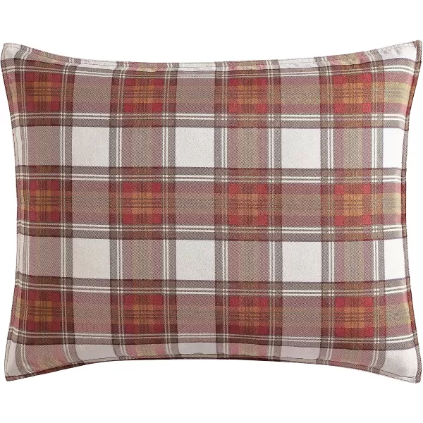 imageEddie Bauer  Twin Duvet Cover Set Reversible Cotton Bedding with Matching Sham Stylish Home Decor for All Seasons Edgewood Red TwinComforter Set King Red