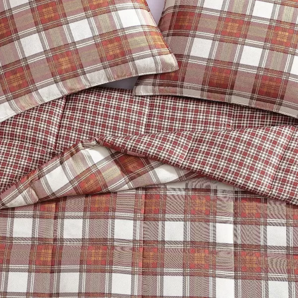 imageEddie Bauer  Twin Duvet Cover Set Reversible Cotton Bedding with Matching Sham Stylish Home Decor for All Seasons Edgewood Red TwinComforter Set King Red