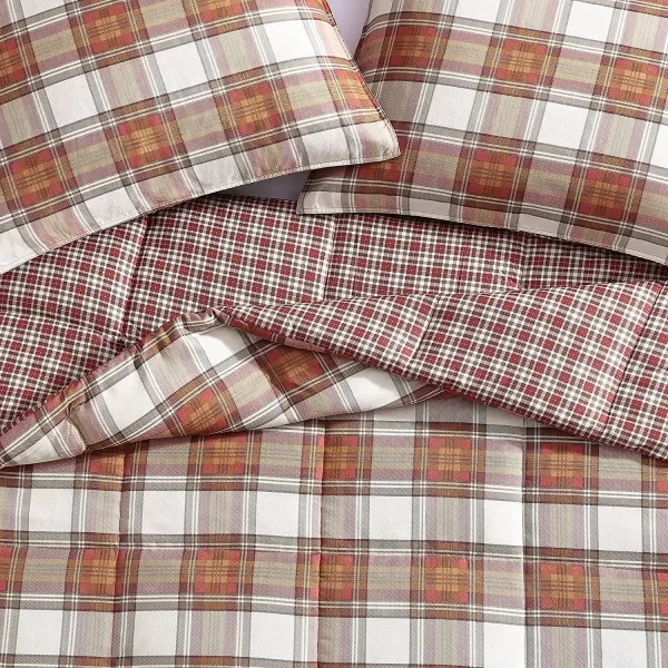 imageEddie Bauer  Twin Duvet Cover Set Reversible Cotton Bedding with Matching Sham Stylish Home Decor for All Seasons Edgewood Red TwinComforter Set Twin Red