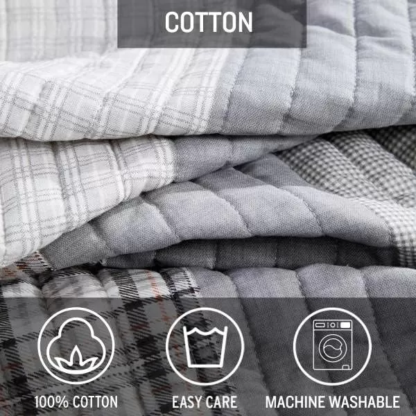 imageEddie Bauer  Twin Quilt Set Cotton Reversible Bedding with Matching Sham Home Decor for All Seasons Fairview Sand TwinBonus Quilt Set King Fairview GreyWhite