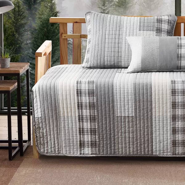imageEddie Bauer  Twin Quilt Set Cotton Reversible Bedding with Matching Sham Home Decor for All Seasons Fairview Sand TwinQuilt Set Daybed Fairview GreyWhite