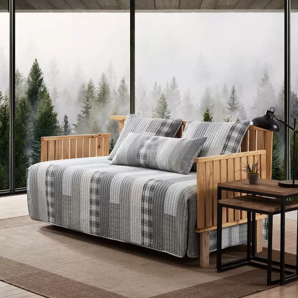 imageEddie Bauer  Twin Quilt Set Cotton Reversible Bedding with Matching Sham Home Decor for All Seasons Fairview Sand TwinQuilt Set Daybed Fairview GreyWhite