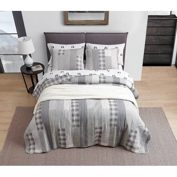 imageEddie Bauer  Twin Quilt Set Cotton Reversible Bedding with Matching Sham Home Decor for All Seasons Fairview Sand TwinQuilt Set King Fairview GreyWhite