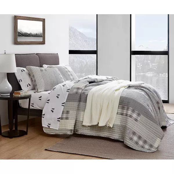 imageEddie Bauer  Twin Quilt Set Cotton Reversible Bedding with Matching Sham Home Decor for All Seasons Fairview Sand TwinQuilt Set King Fairview GreyWhite
