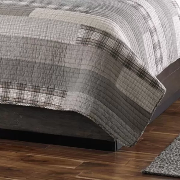 imageEddie Bauer  Twin Quilt Set Cotton Reversible Bedding with Matching Sham Home Decor for All Seasons Fairview Sand TwinQuilt Set King Fairview GreyWhite