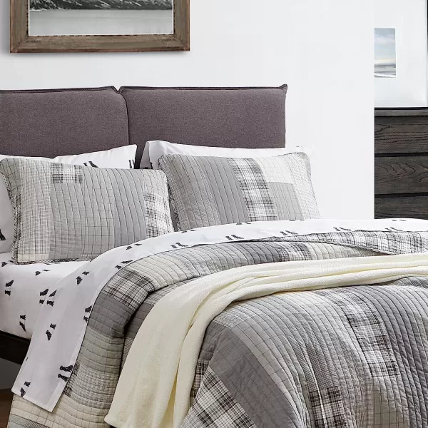 imageEddie Bauer  Twin Quilt Set Cotton Reversible Bedding with Matching Sham Home Decor for All Seasons Fairview Sand TwinQuilt Set King Fairview GreyWhite