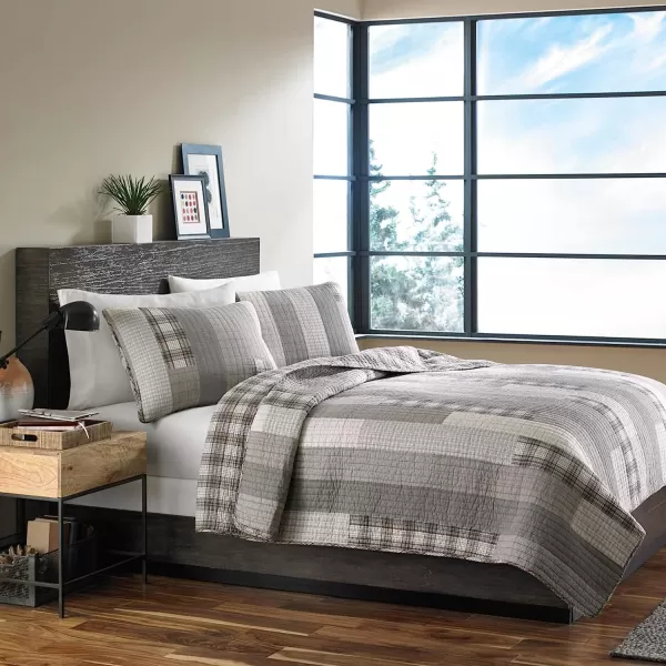 imageEddie Bauer  Twin Quilt Set Cotton Reversible Bedding with Matching Sham Home Decor for All Seasons Fairview Sand TwinQuilt Set King Fairview GreyWhite