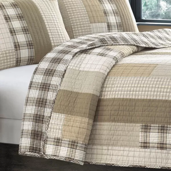 imageEddie Bauer  Twin Quilt Set Cotton Reversible Bedding with Matching Sham Home Decor for All Seasons Fairview Sand TwinQuilt Set King Fairview Sand
