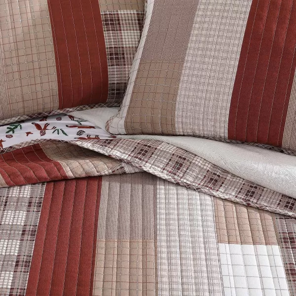 imageEddie Bauer  Twin Quilt Set Cotton Reversible Bedding with Matching Sham Home Decor for All Seasons Fairview Sand TwinQuilt Set King OrangeIvory