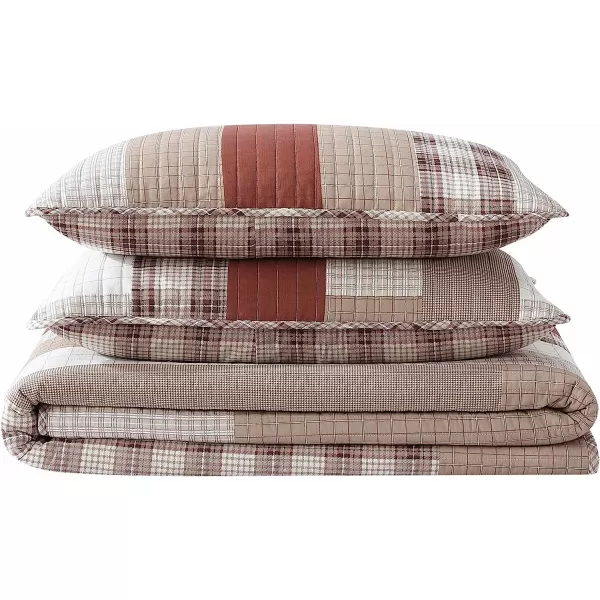 imageEddie Bauer  Twin Quilt Set Cotton Reversible Bedding with Matching Sham Home Decor for All Seasons Fairview Sand TwinQuilt Set King OrangeIvory