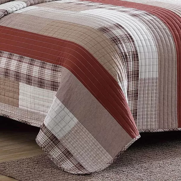 imageEddie Bauer  Twin Quilt Set Cotton Reversible Bedding with Matching Sham Home Decor for All Seasons Fairview Sand TwinQuilt Set King OrangeIvory