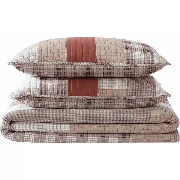 imageEddie Bauer  Twin Quilt Set Cotton Reversible Bedding with Matching Sham Home Decor for All Seasons Fairview Sand TwinQuilt Set King OrangeIvory