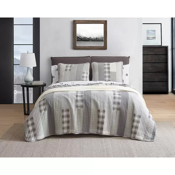 imageEddie Bauer  Twin Quilt Set Cotton Reversible Bedding with Matching Sham Home Decor for All Seasons Fairview Sand TwinQuilt Set Queen Fairview GreyWhite