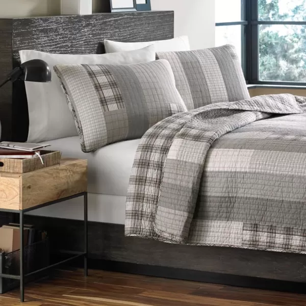 imageEddie Bauer  Twin Quilt Set Cotton Reversible Bedding with Matching Sham Home Decor for All Seasons Fairview Sand TwinQuilt Set Queen Fairview GreyWhite