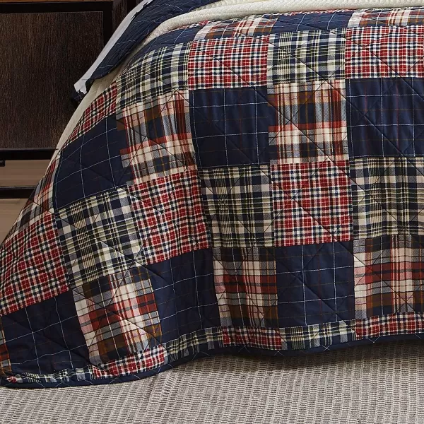imageEddie Bauer  Twin Quilt Set Cotton Reversible Bedding with Matching Sham Lightweight Home Decor for All Seasons Madrona NavyRed TwinMadrona NavyRed Queen