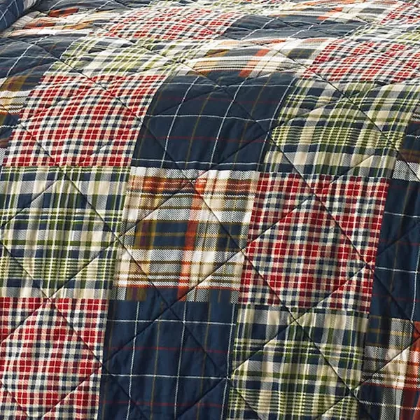 imageEddie Bauer  Twin Quilt Set Cotton Reversible Bedding with Matching Sham Lightweight Home Decor for All Seasons Madrona NavyRed TwinMadrona NavyRed Queen