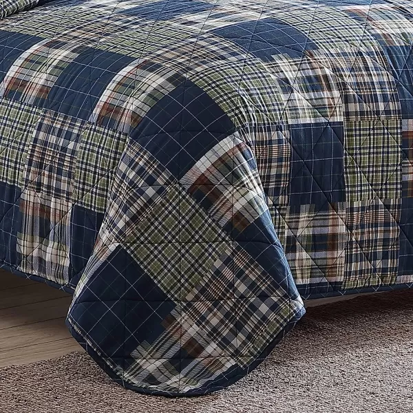 imageEddie Bauer  Twin Quilt Set Cotton Reversible Bedding with Matching Sham Lightweight Home Decor for All Seasons Madrona NavyRed TwinMadrona Plaid NavyGreen Queen