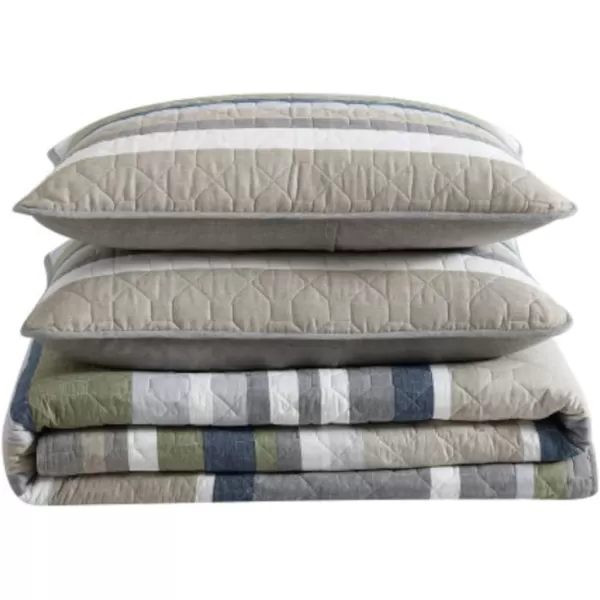 imageEddie Bauer  Twin Quilt Set Cotton Reversible Bedding with Matching Sham Lightweight Home Decor for All Seasons Salmon Ladder Multi TwinSalmon Ladder KhakiGreyNavyGreen Twin