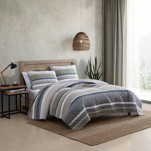 imageEddie Bauer  Twin Quilt Set Cotton Reversible Bedding with Matching Sham Lightweight Home Decor for All Seasons Salmon Ladder Multi TwinSalmon Ladder KhakiGreyNavyGreen Twin