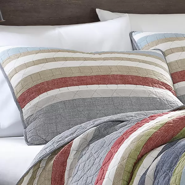 imageEddie Bauer  Twin Quilt Set Cotton Reversible Bedding with Matching Sham Lightweight Home Decor for All Seasons Salmon Ladder Multi TwinSalmon Ladder Multi Twin