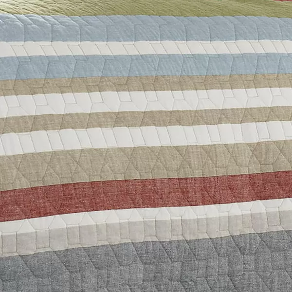 imageEddie Bauer  Twin Quilt Set Cotton Reversible Bedding with Matching Sham Lightweight Home Decor for All Seasons Salmon Ladder Multi TwinSalmon Ladder Multi King
