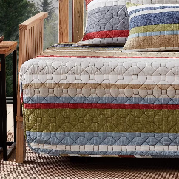 imageEddie Bauer  Twin Quilt Set Cotton Reversible Bedding with Matching Sham Lightweight Home Decor for All Seasons Salmon Ladder Multi TwinSalmon Ladder Multi Daybed