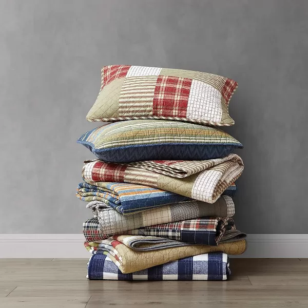 imageEddie Bauer  Twin Quilt Set Cotton Reversible Bedding with Matching Sham Lightweight Home Decor for All Seasons Salmon Ladder Multi TwinSalmon Ladder Multi Queen