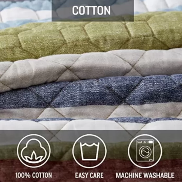 imageEddie Bauer  Twin Quilt Set Cotton Reversible Bedding with Matching Sham Lightweight Home Decor for All Seasons Salmon Ladder Multi TwinSalmon Ladder Multi Daybed