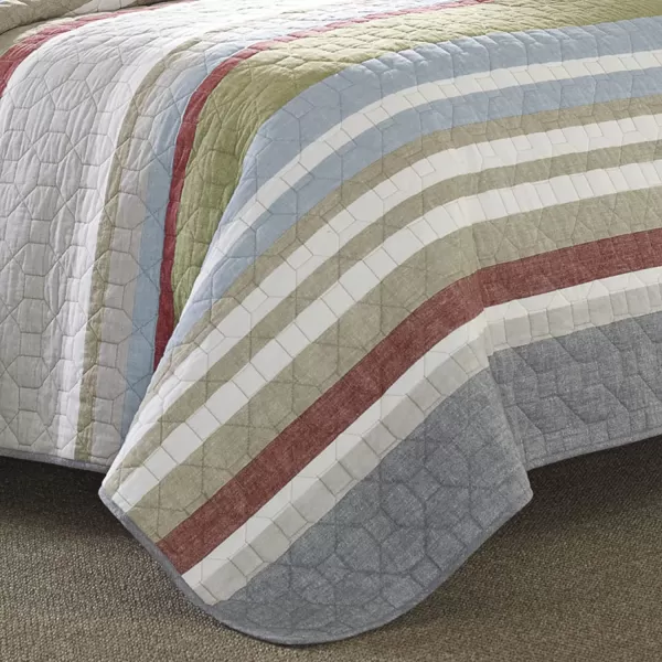 imageEddie Bauer  Twin Quilt Set Cotton Reversible Bedding with Matching Sham Lightweight Home Decor for All Seasons Salmon Ladder Multi TwinSalmon Ladder Multi King