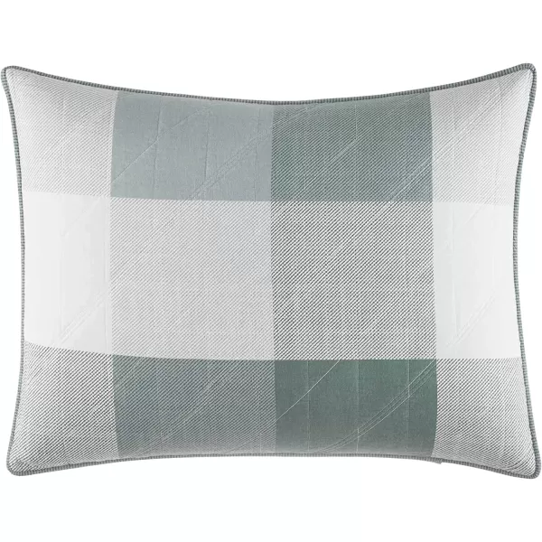 imageEddie Bauer  Twin Quilt Set Cotton Reversible Bedding with Matching Sham Medium Weight Home Decor Boulder Green TwinTwin Green