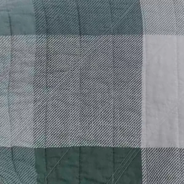 imageEddie Bauer  Twin Quilt Set Cotton Reversible Bedding with Matching Sham Medium Weight Home Decor Boulder Green TwinTwin Green
