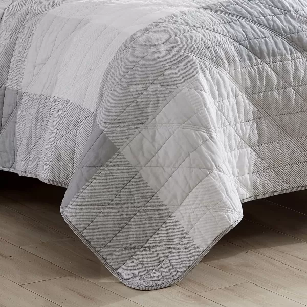 imageEddie Bauer  Twin Quilt Set Cotton Reversible Bedding with Matching Sham Medium Weight Home Decor Boulder Green TwinTwin Grey