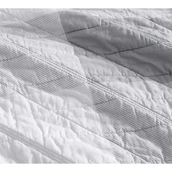 imageEddie Bauer  Twin Quilt Set Cotton Reversible Bedding with Matching Sham Medium Weight Home Decor Boulder Green TwinTwin Grey