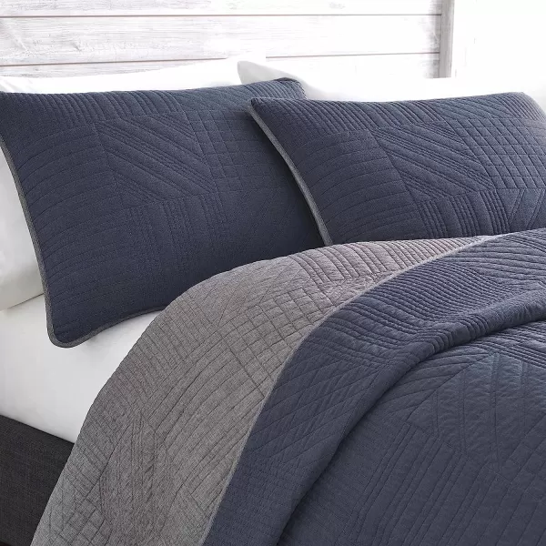 imageEddie Bauer  Twin Quilt Set Reversible Bedding with Matching Sham Lightweight Home Decor for All Seasons Hidden Lake Blue TwinKing Blue