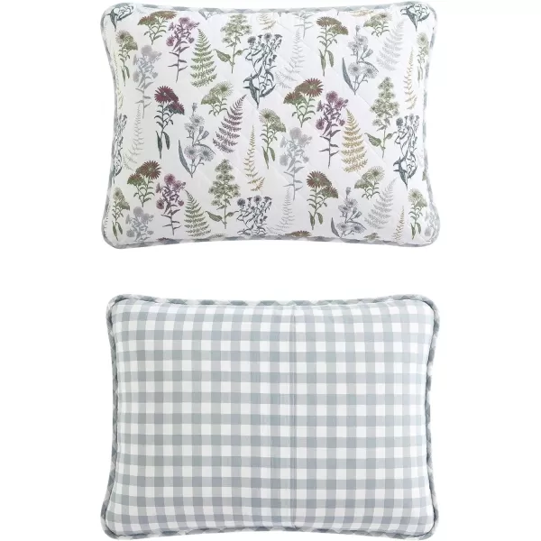 imageEddie Bauer  Twin Quilt Set Reversible Cotton Bedding with Matching Sham Classic Floral Home Decor with Plaid Reverse Flower Field Green TwinTwin Flower Field Green