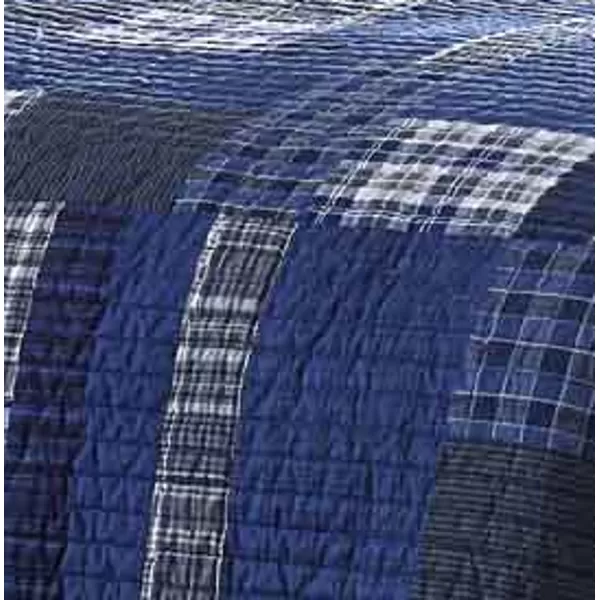 imageEddie Bauer  Twin Quilt Set Reversible Cotton Bedding with Matching Sham Lightweight Home Decor for All Seasons Eastmont Navy TwinKing Navy