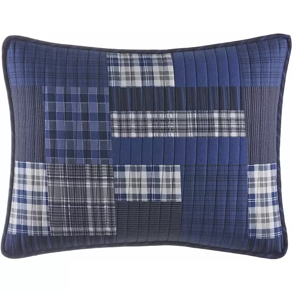 imageEddie Bauer  Twin Quilt Set Reversible Cotton Bedding with Matching Sham Lightweight Home Decor for All Seasons Eastmont Navy TwinTwin Navy