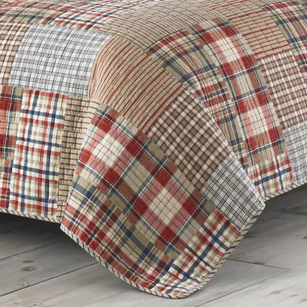 imageEddie Bauer  Twin Quilt Set Reversible Cotton Bedding with Matching Sham Lightweight Home Decor for All Seasons Hawthorne Brown TwinQueen Brown
