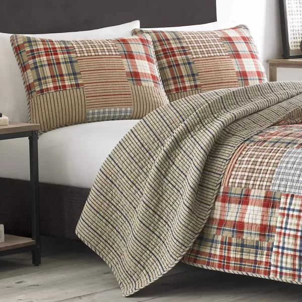 imageEddie Bauer  Twin Quilt Set Reversible Cotton Bedding with Matching Sham Lightweight Home Decor for All Seasons Hawthorne Brown TwinTwin Brown