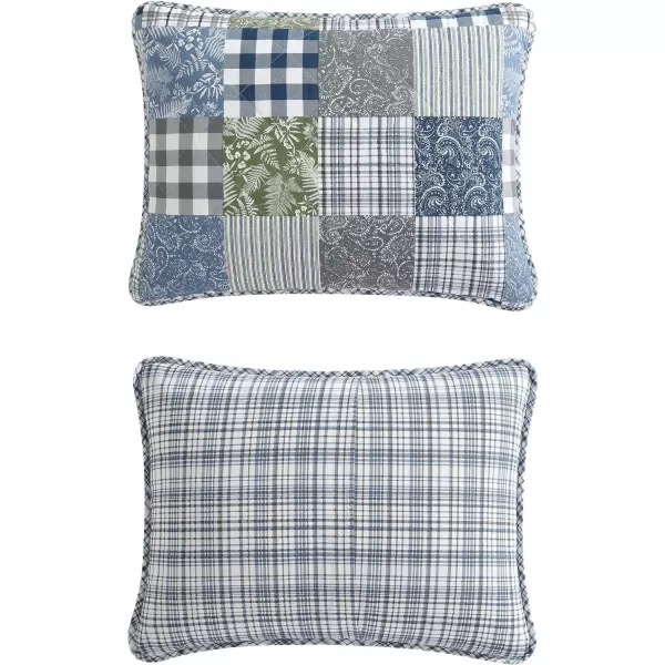 imageEddie Bauer  Twin Quilt Set Reversible Cotton Bedding with Matching Sham Patchwork Home Decor with Plaid Reverse Cozy Plaid Patchwork BlueGreen TwinTwin Cozy Plaid Patchwork BlueGreen