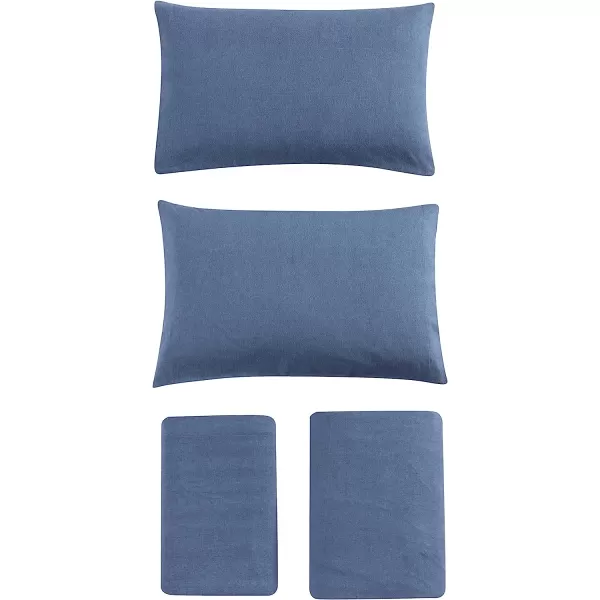 imageEddie Bauer  Twin Sheets Cotton Flannel Bedding Set Brushed for Extra Softness Cozy Home Decor Grey TwinBlue King