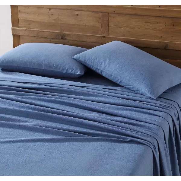 imageEddie Bauer  Twin Sheets Cotton Flannel Bedding Set Brushed for Extra Softness Cozy Home Decor Grey TwinBlue Queen