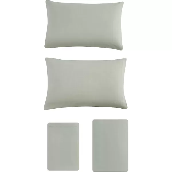 imageEddie Bauer  Twin Sheets Cotton Flannel Bedding Set Brushed for Extra Softness Cozy Home Decor Grey TwinGreen Queen