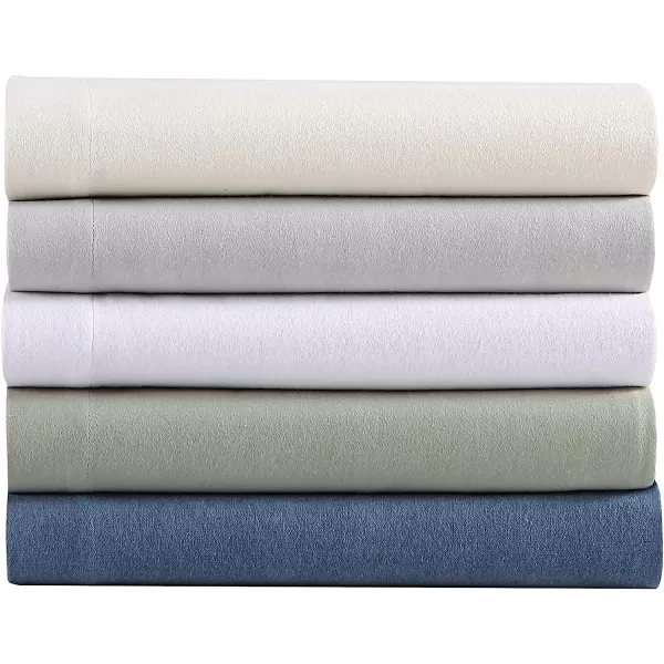 imageEddie Bauer  Twin Sheets Cotton Flannel Bedding Set Brushed for Extra Softness Cozy Home Decor Grey TwinGreen Twin