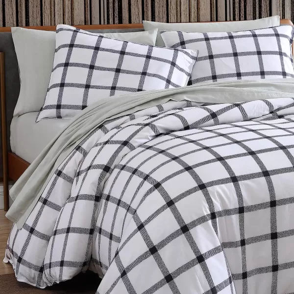 imageEddie Bauer  Twin Sheets Cotton Flannel Bedding Set Brushed for Extra Softness Cozy Home Decor Grey TwinGrey Full