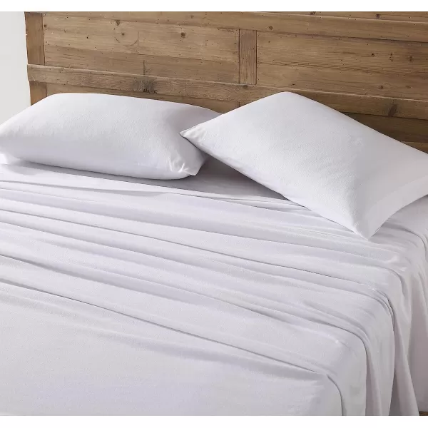 imageEddie Bauer  Twin Sheets Cotton Flannel Bedding Set Brushed for Extra Softness Cozy Home Decor Grey TwinWhite Queen