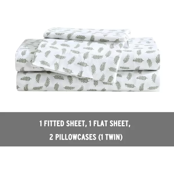 imageEddie Bauer  Twin Sheets Cotton Percale Bedding Set Cool amp Breathable Home Decor Little Blossom TwinLaurel Leaves Full