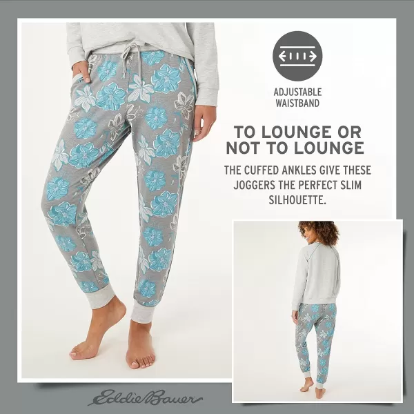 imageEddie Bauer 4Piece Print Pajama Set for Women  Long and Short Sleeve Crewneck Tops and Matching Boxers and JoggersAsst1tee