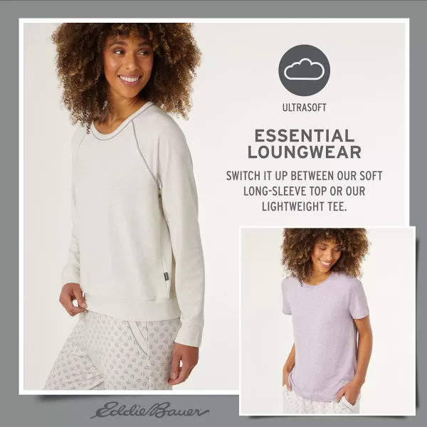 imageEddie Bauer 4Piece Print Pajama Set for Women  Long and Short Sleeve Crewneck Tops and Matching Boxers and JoggersAsst2tee