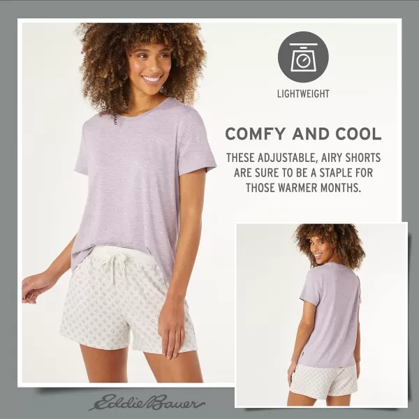 imageEddie Bauer 4Piece Print Pajama Set for Women  Long and Short Sleeve Crewneck Tops and Matching Boxers and JoggersAsst2tee